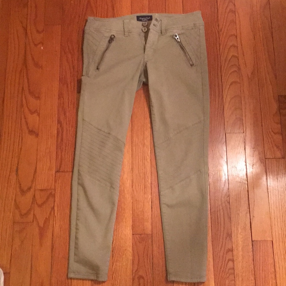 Green Moto Pants